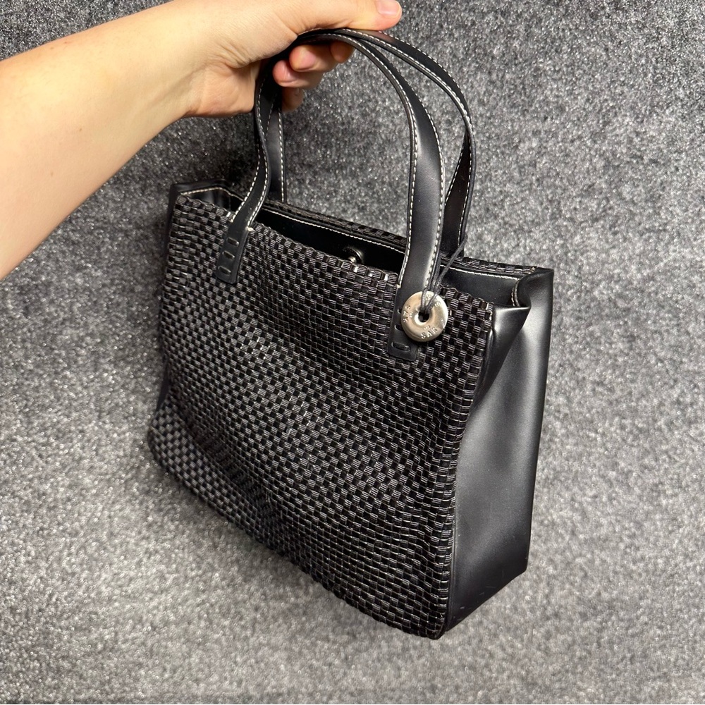 Elegant Boho Black Leather Woven Hand Bag date night every day minimal capsule